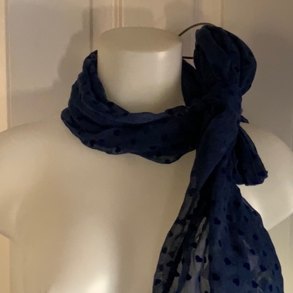 Blue Heart Sheer Scarf - Picture 3 of 7